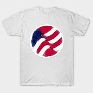 USA Flag Pastel Chalk Art T-Shirt